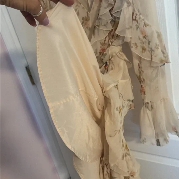 Zimmermann Cream Floral silk wrap Dress xs - Picture 8 of 17